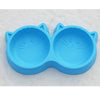 Pet Products Plastic Cat Face Double Bowl Tableware Pet