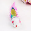 10pcs/ lot Soft Fleece False Mouse Cat Toys Colorful Feather for Cats Kitten