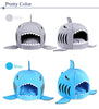 Novelty Soft Dog Cat Bed Cartoon Shark Mouse Shape Washable Doghouse Pet Sleeping Bed Bule