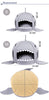 Novelty Soft Dog Cat Bed Cartoon Shark Mouse Shape Washable Doghouse Pet Sleeping Bed Bule