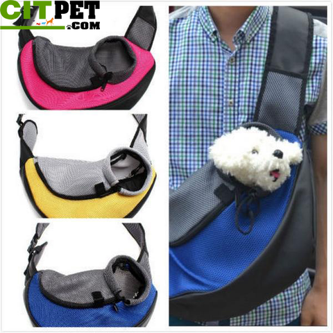 Puppy Small Animal Sling Front Carrier Mesh Comfort Travel Tote Shoulder Bag Pet Backpack