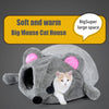 Grey Mouse Shape Bed For Small Cats Dogs Cave Bed Removable Cushion