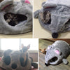 Grey Mouse Shape Bed For Small Cats Dogs Cave Bed Removable Cushion