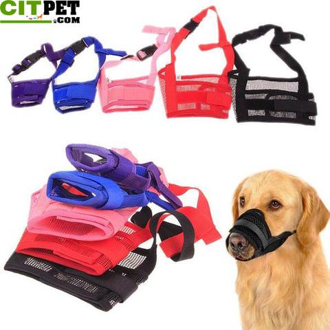 Adjustable Mask Bark Bite Mesh Mouth Grooming Anti Stop Muzzle Pet Chewing