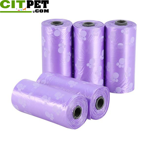 5 Rolls/75 Pcs Pet Dog Waste Pick up Bags Can be Match Bone Dispenser Printing Dog Bag