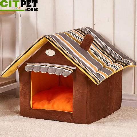 New Fashion Striped Removable Cover Mat Dog House Dog Beds For Small Medium Dogs