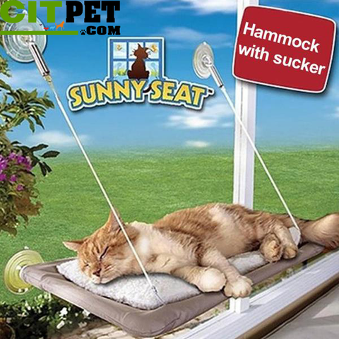 Cute Pet Hanging Beds Bearing 20kg Cat Sunny Seat Window Mount Pet Cat Hammock Comfortable