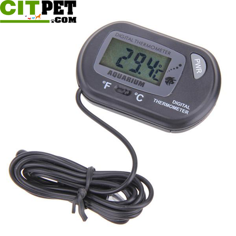 Digital LCD Screen Sensor Thermometer Wired Aquarium Fish Tank Black