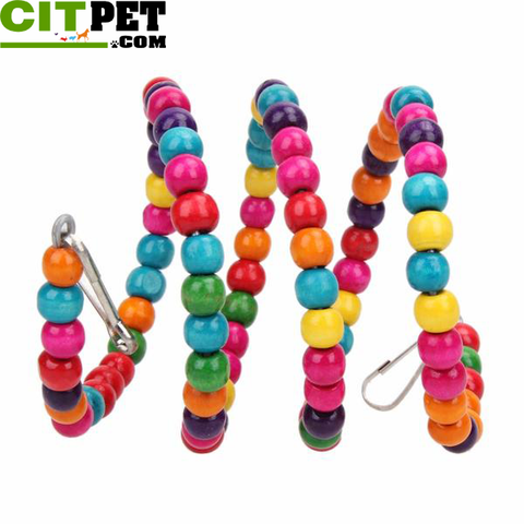 100CM Parrots Toys Bird Swing Exercise Rainbow Hamster Parrot Parakeet