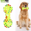 Dog Toys Colorful Dotted Dumbbell Shaped Dog Toys Squeeze