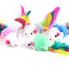 10pcs/ lot Soft Fleece False Mouse Cat Toys Colorful Feather for Cats Kitten