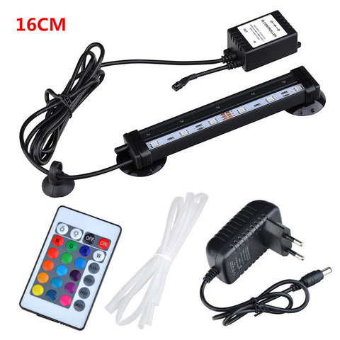 LED Aquarium Fish Tank Light Submersible Light Air Bubble Lamp Making Oxygen for Fish Remote Control