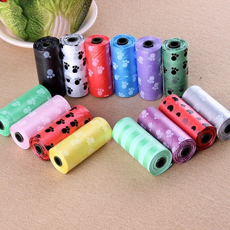 Hot Sale 10Roll=150PCS Degradable Pet Dog Waste Poop Bag With Printing Doggy Bag