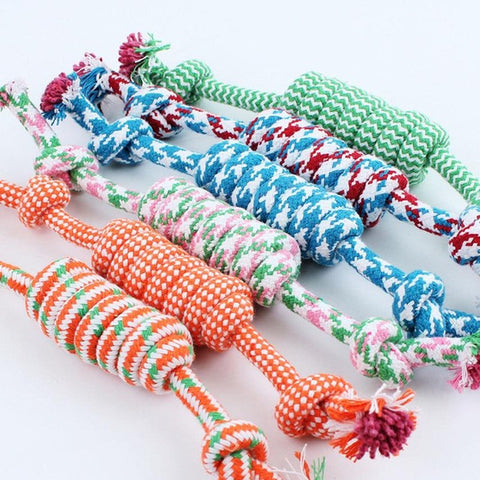 Dog Pet Toy Cotton Braided Bone Rope Chew Knot 2017