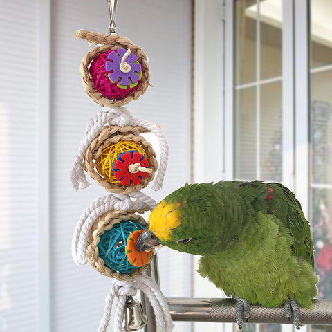 Parrot Toys Pet Bird Bites Climb Chew Toys Hanging Cockatiel Parakeet Swing Parrot Cage