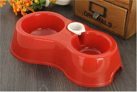 Plastic Pet Dog Puppy Cat Automatic Water Food Dispenser Dish Bowl Feeder