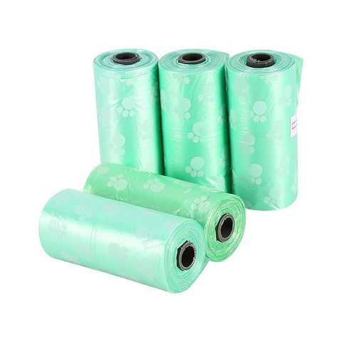 5 Rolls/75 Pcs Pet Dog Waste Pick up Bags Can be Match Bone Dispenser Printing Dog Bag