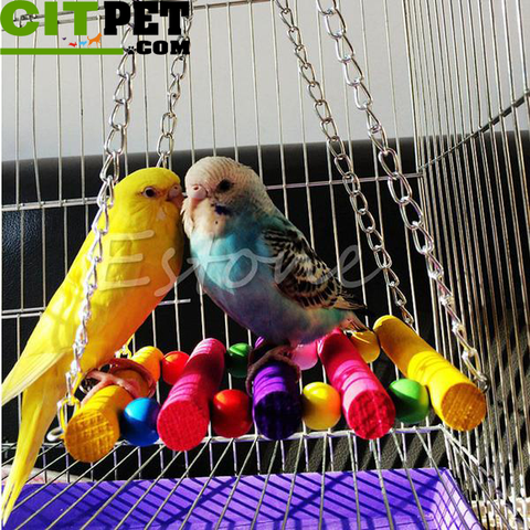 1 pcs Bird Pet Parrot Parakeet Budgie Cockatiel Cage Hammock Swing Toys Hanging