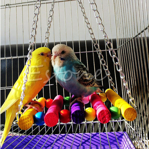 1 pcs Bird Pet Parrot Parakeet Budgie Cockatiel Cage Hammock Swing Toys Hanging