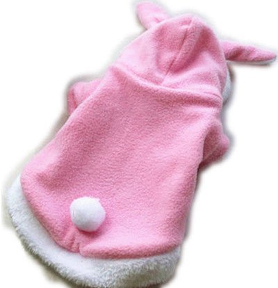 Warm Hooded Coat Fleece Rabbit Outfit Clothing for Cats