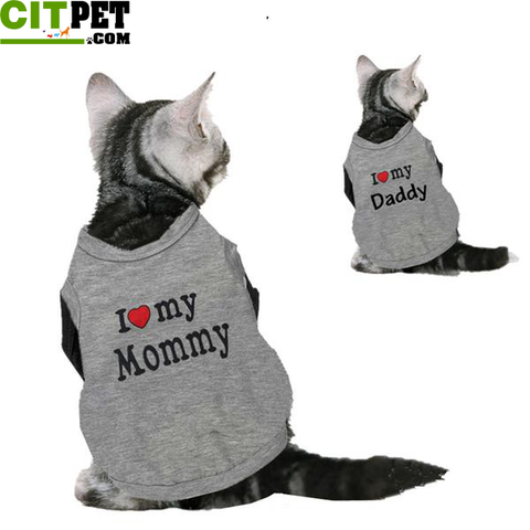 Cute Cat Vest Pet Clothes Spring Shirt Soft Cotton Clothing for Small Pets 15