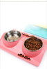 Plastic Stainless Steel Combo Dog Bowl Cat Food Single Bowl Double