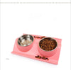 Plastic Stainless Steel Combo Dog Bowl Cat Food Single Bowl Double