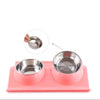 Plastic Stainless Steel Combo Dog Bowl Cat Food Single Bowl Double