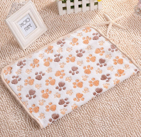 Mat Soft Pet Blanket Dog Cat Puppy Sofa Fleece Print Paw Warm