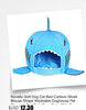 Novelty Soft Dog Cat Bed Cartoon Shark Mouse Shape Washable Doghouse Pet Sleeping Bed Bule