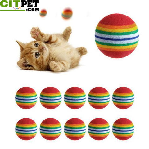 10Pcs Colorful Cat Toy Ball Interactive Cat Toys