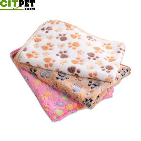Dog Mat Cute Floral Paw Puppy Fleece Soft Blanket Beds Warm Pet Print New Printed