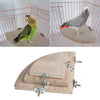 Pet Parrot Wood Platform Stand Rack Toy Hamster Branch Perches For Bird Cage