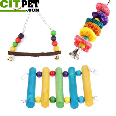 Toy Bird Parrot Parakeet Budgie Cockatiel Cage Hammock Swing