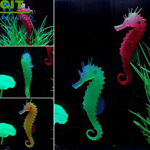 Artificial Aquarium Sea Horse Hippocampus Ornament Fish Tank Jellyfish Decor New