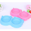 Pet Products Plastic Cat Face Double Bowl Tableware Pet