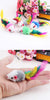 10pcs/ lot Soft Fleece False Mouse Cat Toys Colorful Feather for Cats Kitten