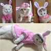 Pet Cat Clothes Easter Bunny Costume Hooded Coat Fleece Warm Rabbit Outfit