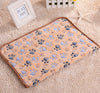 Dog Mat Cute Floral Paw Puppy Fleece Soft Blanket Beds Warm Pet Print New Printed