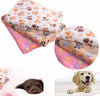 Dog Mat Cute Floral Paw Puppy Fleece Soft Blanket Beds Warm Pet Print New Printed