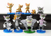 Free Shipping - 9pcs/lot Cartoon Tom and Jerry Action Figures Tom Jerry Spike PVC Action Figures Toys Model