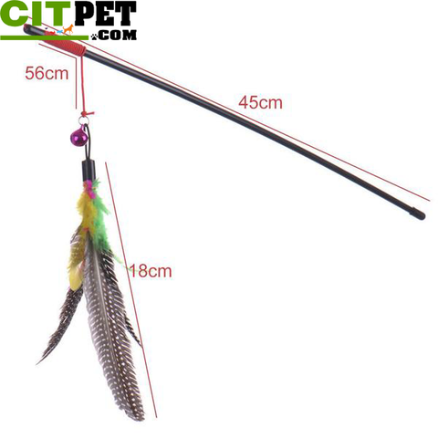 Pet Cat Toy Cute Design Bird Feather Teaser Wand Plastic 2017