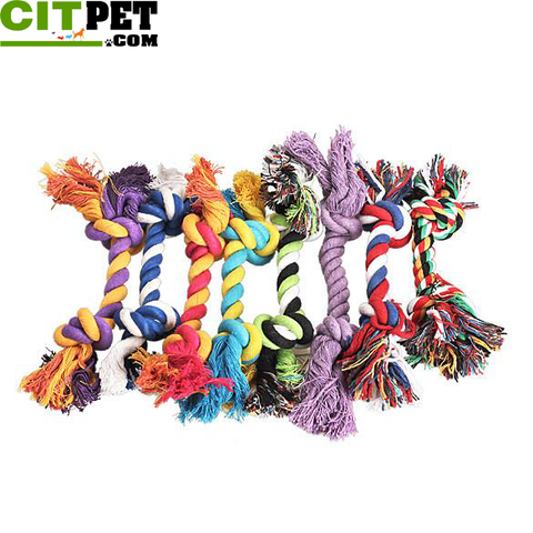 Fashion Cute Pastel Knot Cotton Rope Bone Chew Tug Toy For Pet Dog